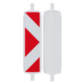 Plastic traffic panel type 60W | film RA1/A, arrowed | on one side indicating right / left | red / white